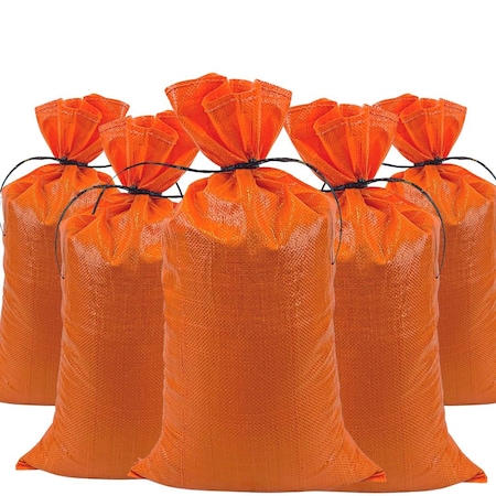 Durasack 14 in. x 26 in. Empty Sand Bags with Tie Strings, Orange, 20PK SB-1426ORG-20PK